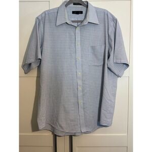 Hill‎ Archer XL Blue Plaid Short Sleeve Button Up Shirt Men's